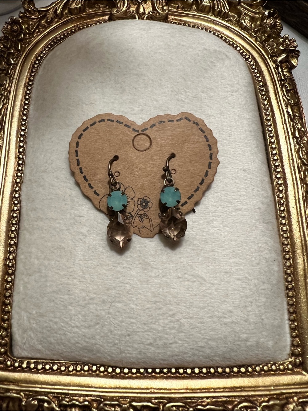 Sorrelli Turquoise and Smoky Crystal Dangle Earrings